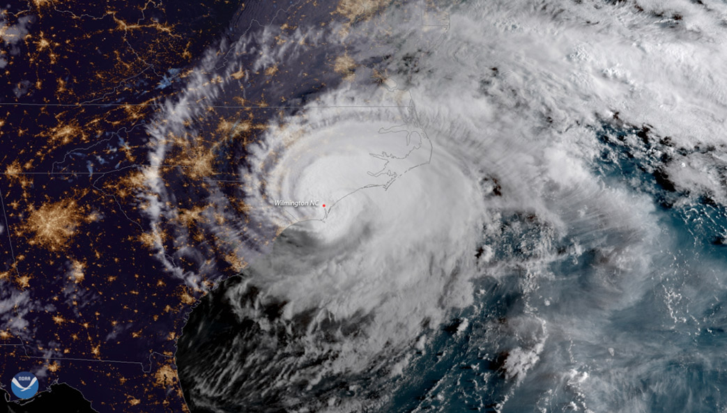satellite image of Hurricane Florence from NOAA