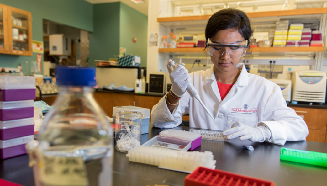 University of Georgia student conducting laboratory research