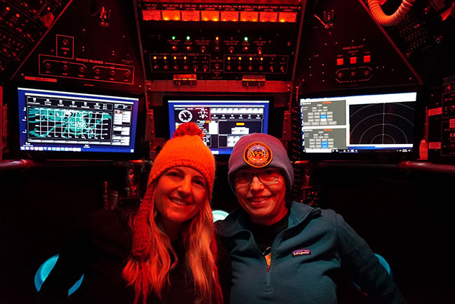 Rebecca Rutstein and Samantha Joye in the Alvin